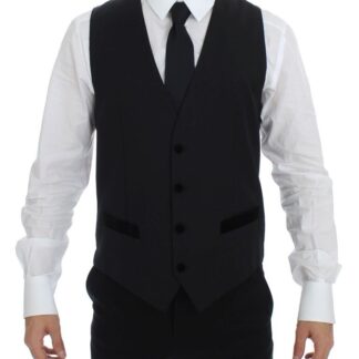 Dolce & Gabbana - Elegant Gray Wool Blend Dress Vest