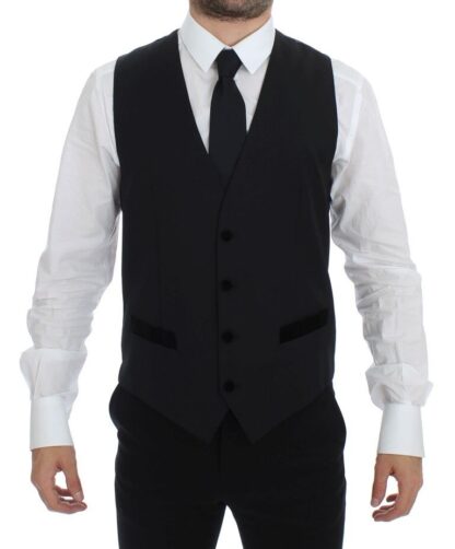 Dolce & Gabbana - Elegant Black Wool Formal Dress Vest