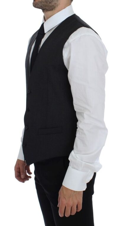 Dolce & Gabbana - Elegant Gray Wool Formal Dress Vest