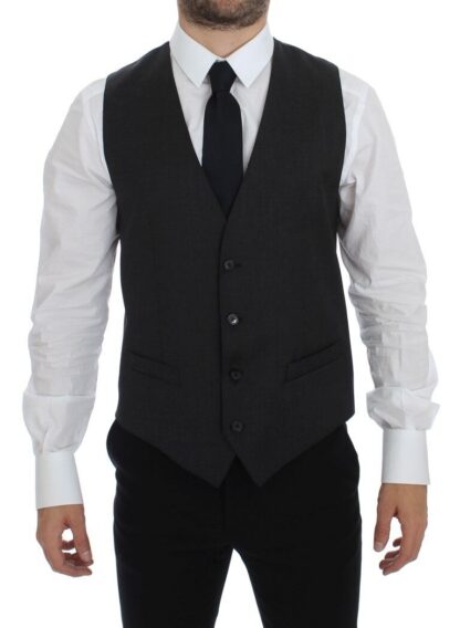 Dolce & Gabbana - Elegant Gray Wool Formal Dress Vest