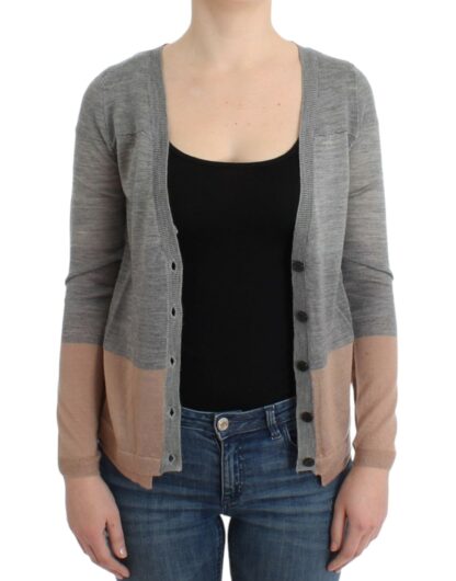 Costume National - Elegant Gray Acrylic & Wool Cardigan