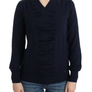 Costume National - Chic Blue Scoop Neck Knit Sweater