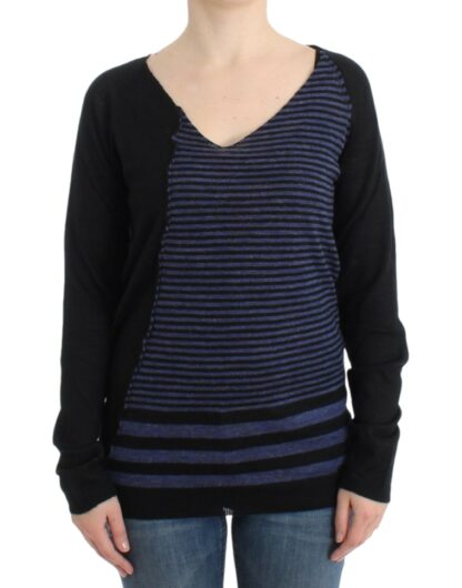 Costume National - Striped V-Neck Luxury Sweater