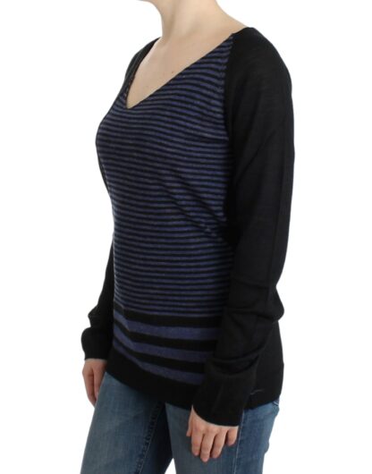 Costume National - Striped V-Neck Luxury Sweater