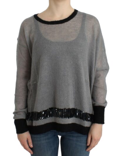 Costume National - Chic Asymmetric Embellished Knit Sweater