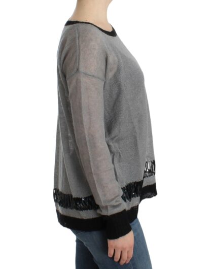 Costume National - Chic Asymmetric Embellished Knit Sweater