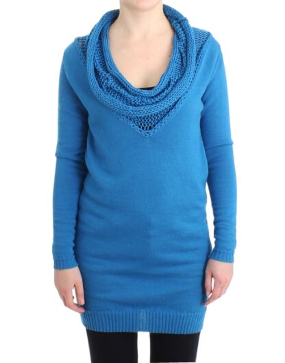 Costume National - Cozy Scoop Neck Blue Knit Sweater