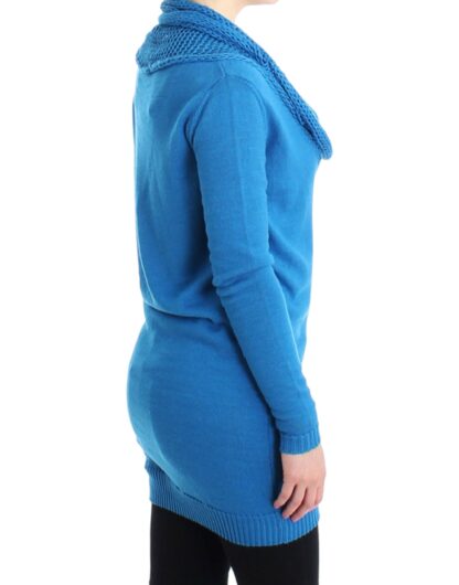 Costume National - Cozy Scoop Neck Blue Knit Sweater