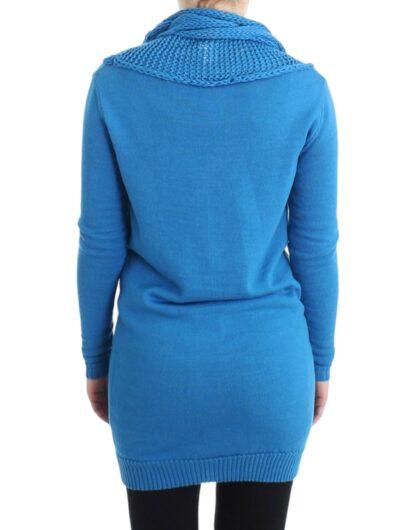 Costume National - Cozy Scoop Neck Blue Knit Sweater