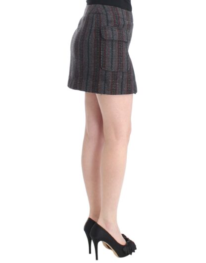 Costume National - Chic Wool Blend Mini Skirt in Gray