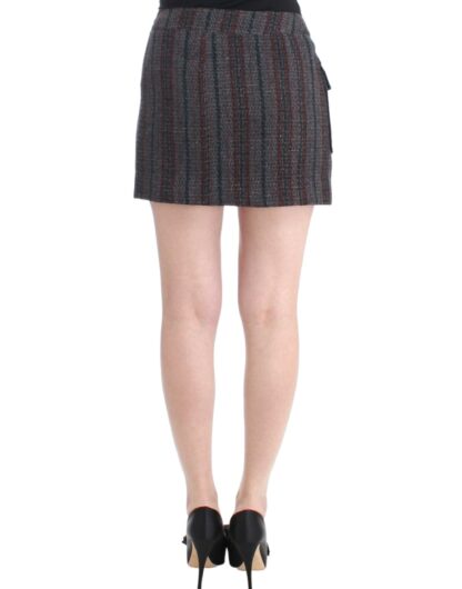 Costume National - Chic Wool Blend Mini Skirt in Gray