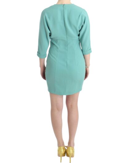 Costume National - Elegant Green V-Neck Midi Dress