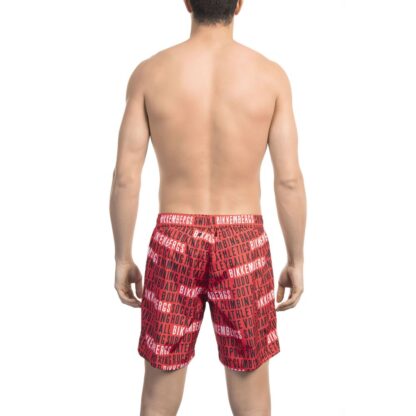 Bikkembergs - Red Polyester Men Swim Short