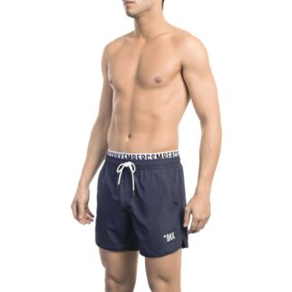 Bikkembergs - Elegant Blue Swim Shorts with Sleek Tape Detail