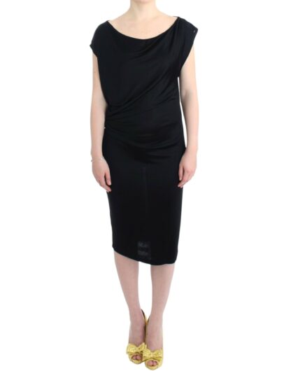 Costume National - Elegant Black Knee-Length Viscose Dress