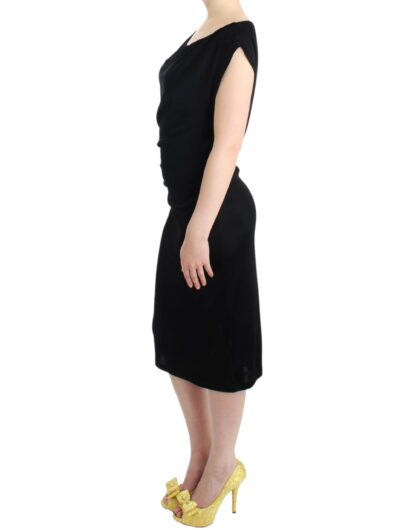 Costume National - Elegant Black Knee-Length Viscose Dress