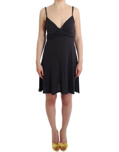 Costume National - Chic Gray Knee-Length Spaghetti Strap Dress