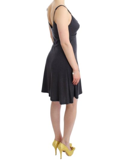 Costume National - Chic Gray Knee-Length Spaghetti Strap Dress