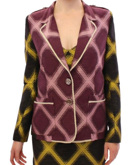 House of Holland - Chic Purple Checkered Jacket Blazer