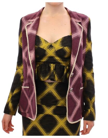 House of Holland - Chic Purple Checkered Jacket Blazer