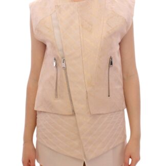 Zeyneptosun - Exclusive Beige Brocade Sleeveless Vest