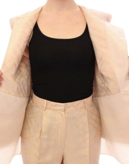 Zeyneptosun - Exquisite Beige Brocade Sleeveless Jacket Vest