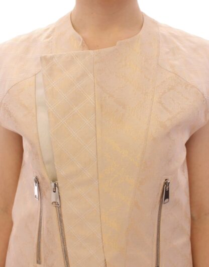 Zeyneptosun - Exquisite Beige Brocade Sleeveless Jacket Vest