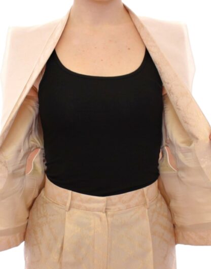 Zeyneptosun - Exclusive Beige Brocade Sleeveless Vest