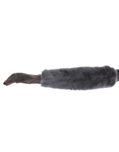 Dolce & Gabbana - Elegant Gray Mink Fur Leather Elbow Gloves