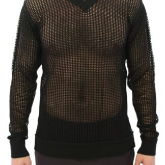 Dolce & Gabbana - Elegant Crew-Neck Netted Sweater in Light Purple