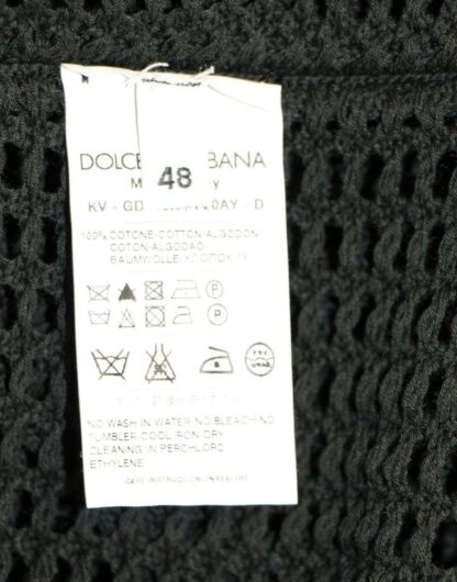 Dolce & Gabbana - Elegant V-Neck Dark Green Knitted Sweater