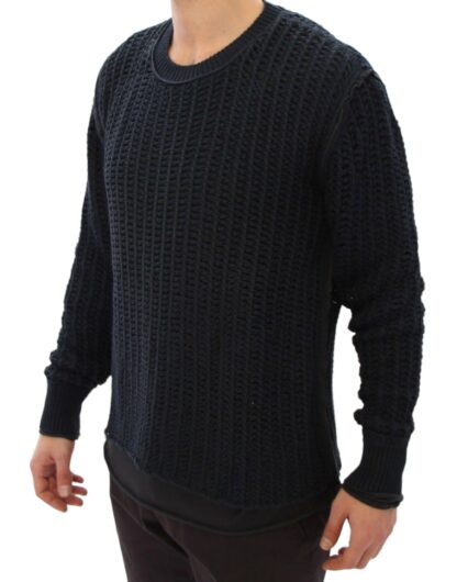 Dolce & Gabbana - Elegant Blue and Black Layered Sweater