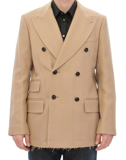 Dolce & Gabbana - Elegant Beige Formal Wool Coat