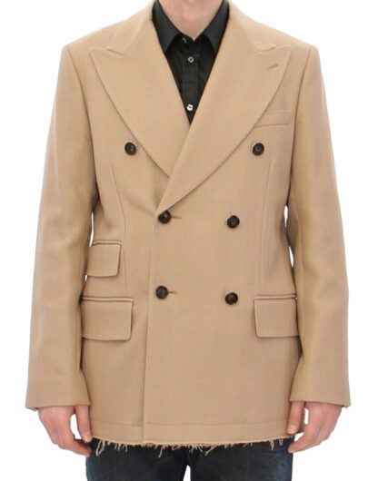 Dolce & Gabbana - Elegant Beige Formal Wool Coat