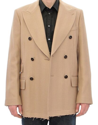 Dolce & Gabbana - Elegant Beige Formal Wool Coat