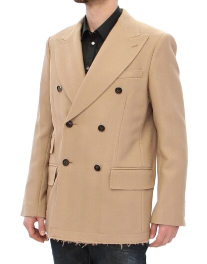 Dolce & Gabbana - Elegant Beige Formal Wool Coat