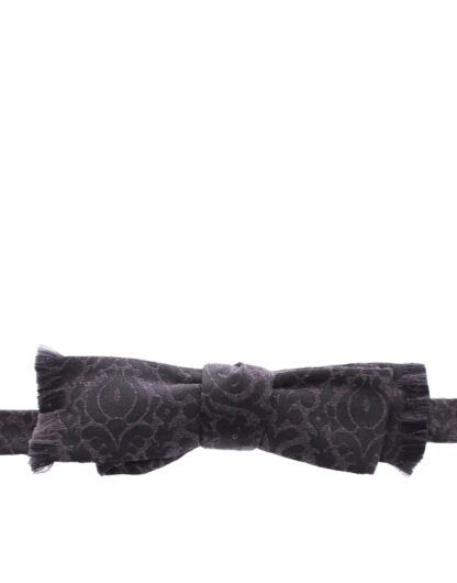 Dolce & Gabbana - Elegant Black Paisley Silk-Wool Blend Bow Tie