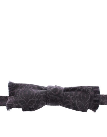 Dolce & Gabbana - Elegant Black Paisley Silk-Wool Blend Bow Tie