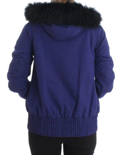 GF Ferre - Chic Blue K-Way Jacket with Faux Fur Accent