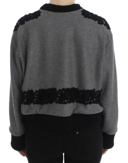 Dolce & Gabbana - Elegant Gray Cashmere Blend Lace Sweater