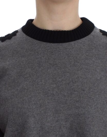 Dolce & Gabbana - Elegant Gray Cashmere Blend Lace Sweater