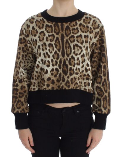 Dolce & Gabbana - Elegant Leopard Print Short Sweater Top