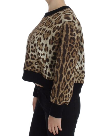 Dolce & Gabbana - Elegant Leopard Print Short Sweater Top