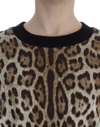 Dolce & Gabbana - Elegant Leopard Print Short Sweater Top