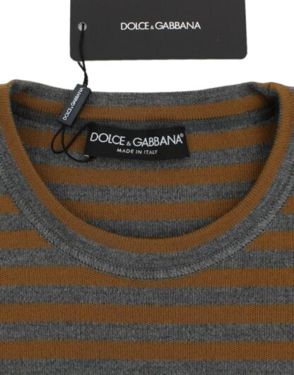 Dolce & Gabbana - Yellow & Gray Striped Oversized Sweater