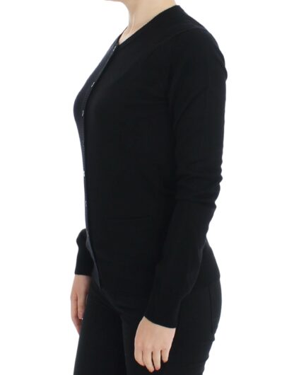 Dolce & Gabbana - Elegant Black Wool Cardigan Sweater