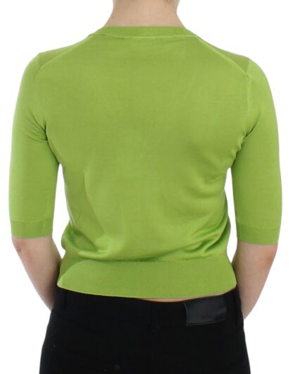 Dolce & Gabbana - Emerald Green Wool V-Neck Pullover