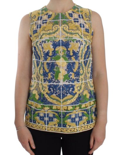 Dolce & Gabbana - Majolica Embroidered Sleeveless Elegance