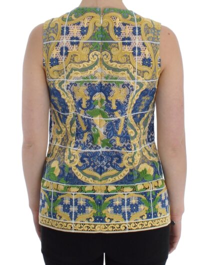 Dolce & Gabbana - Majolica Embroidered Sleeveless Elegance