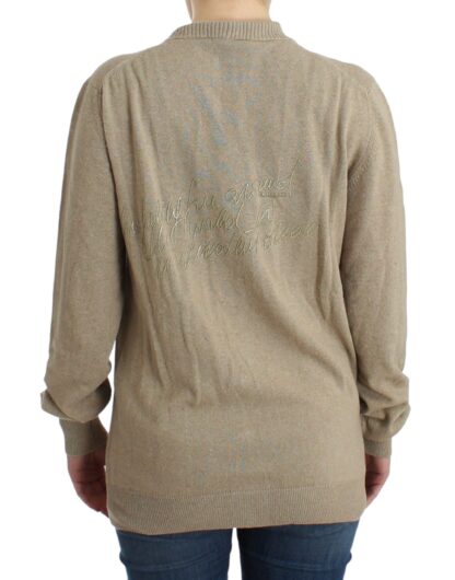 Ermanno Scervino - Beige Deep V-Neck Luxury Cardigan